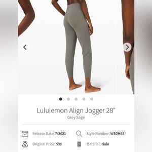 lululemon athletica Align Joggers in Grey Sage